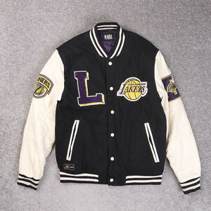 Los Angeles Lakers Basketball Small Black White Long Sleeve Varsity Jacket